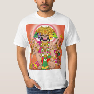 Kraftfull Panchmukhi Hanuman T-Shirt – Gudomligt s