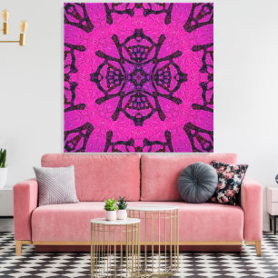 Kraftfull rosa och lila geometrisk mönster canvastryck