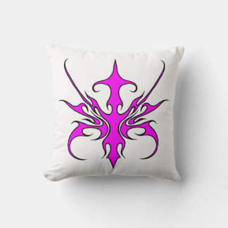 Kraftfull rosa och svart tribal linje konst illust kudde