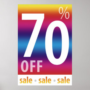 Kraftfull SALE-signatur på 70 %   Färgstark Poster