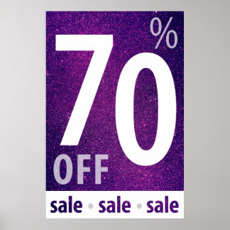 Kraftfull SALE-signatur på 70 % | LILA GLITTER Poster