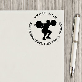 Kraftfull Silhouette-Returadress för arbetsmiljö Stämpel