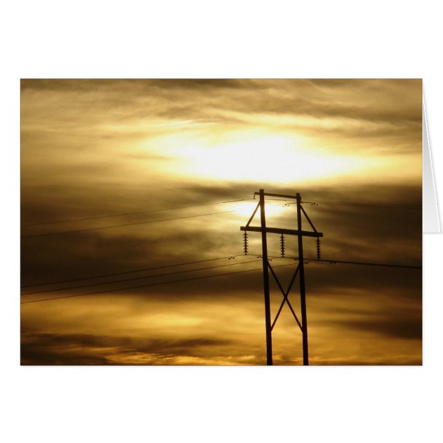 Kraftfull solnedgång hälsningskort (Framsidan Horizontal)