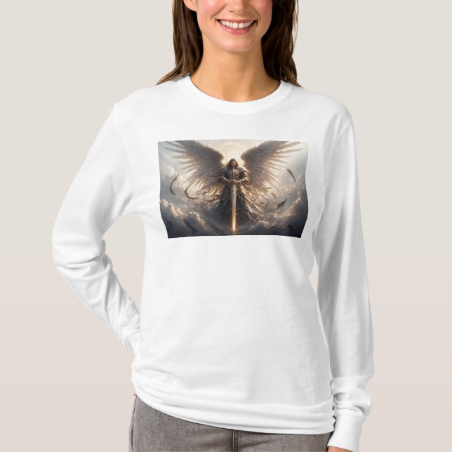 Kraftfull St Michael Women's Långärmad Tee (Framsida)
