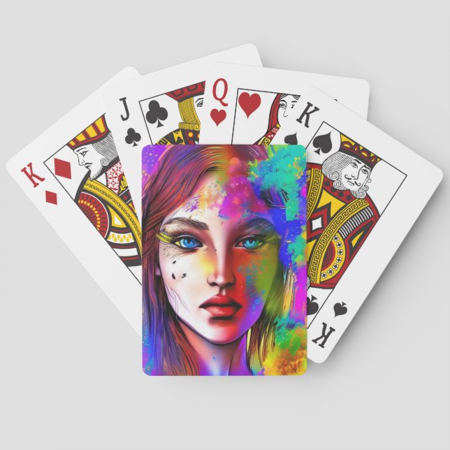 Kraftfull stadskvinna casinokort (Baksidan)