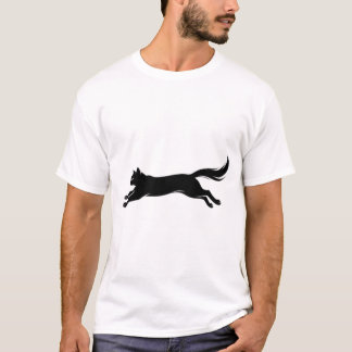 Kraftfull svart katt vektor t-shirt
