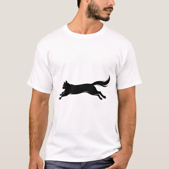 Kraftfull svart katt vektor t-shirt (Framsida)