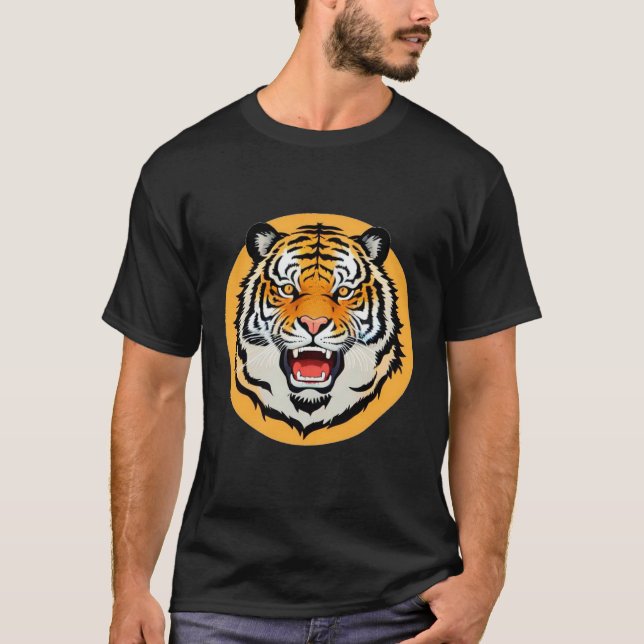 Kraftfull Tigerillustration T Shirt (Framsida)