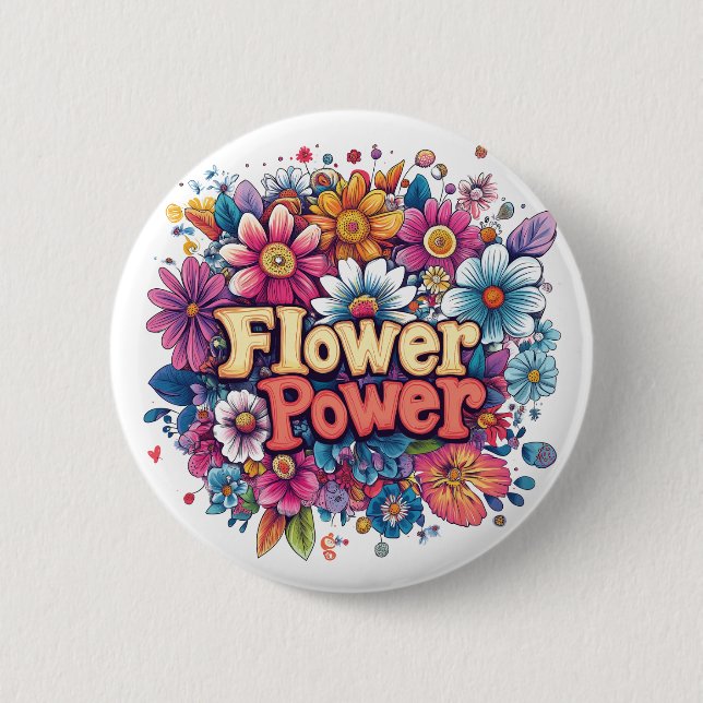 Kraftfull utformning av blommor med färgstarka blo knapp (Framsida)