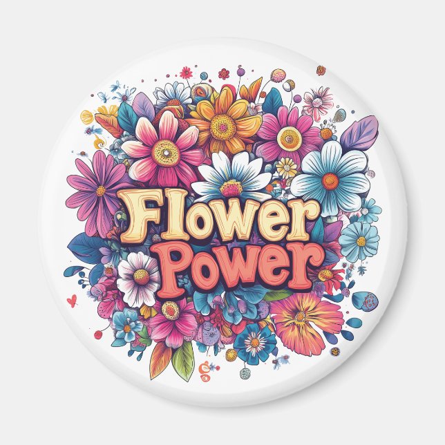Kraftfull utformning av blommor med färgstarka blo magnet (Framsidan)