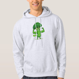 Kraftfull Veggies Klubb-Flexing Broccoli Funny Tec Hoodie