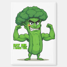 Kraftfull Veggies Klubb-Flexing Broccoli Funny Tec Magnet
