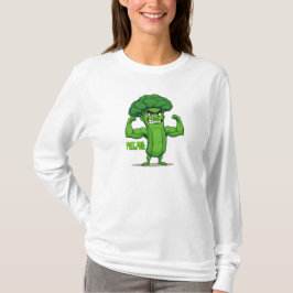 Kraftfull Veggies Klubb-Flexing Broccoli Funny Tec T Shirt