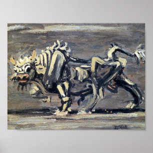 Kraftfull "White Ox 1"-målning av Lee Jung-seob Poster