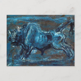 Kraftfull "White Ox 4"-målning av Lee Jung-seob Vykort