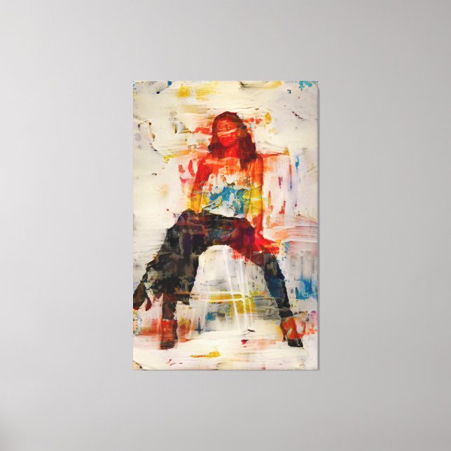 Kraftfull Women Abstrakt Silhouette Canvas Art (Framsida)