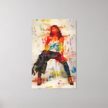 Kraftfull Women Abstrakt Silhouette Canvas Art