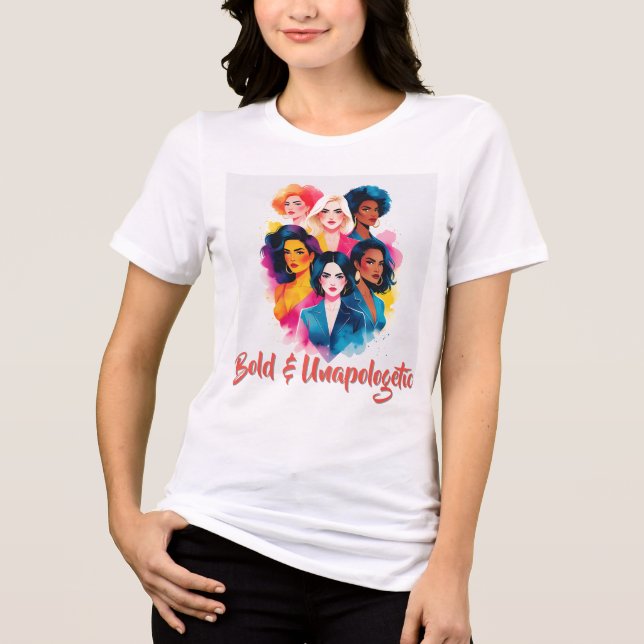 Kraftfull Women Watercolor Art T Shirt (Framsida)