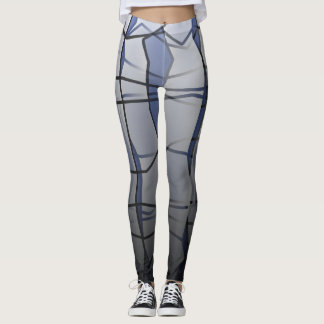 Kraftfulla Grått-Geometriska effektbindningar Leggings