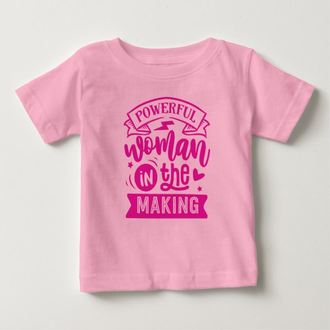 Kraftfulla kvinnor i Skapar: Cute Rosa Girl Girl P T Shirt (Framsida)