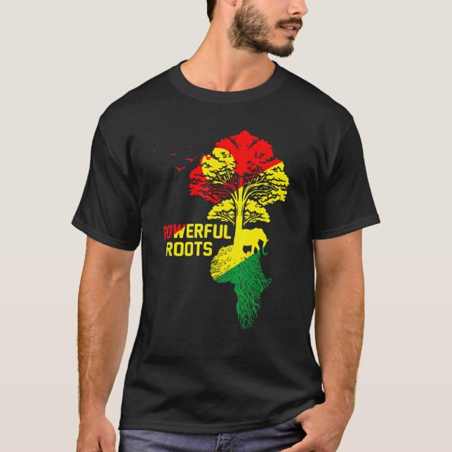 Kraftfulla rötter Afrikas svarta historik månad ef T Shirt (Framsida)