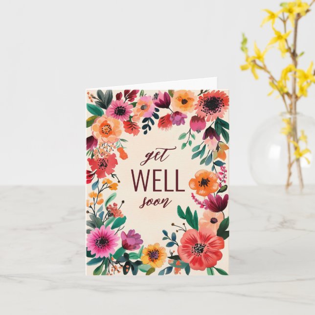 Kraftfulla vattenfärgblommor KOMMER SNART EFTER BE Kort (Gul blomma)