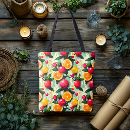 Kraftfullt citrusfruktmönster – Livfull botanik Tygkasse