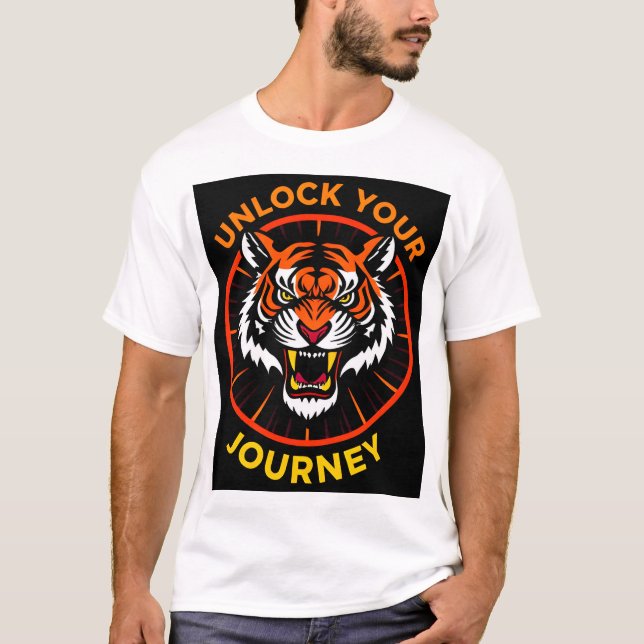 Kraftfullt Tiger Motiverande Design – Styrka Kraft T Shirt (Framsida)