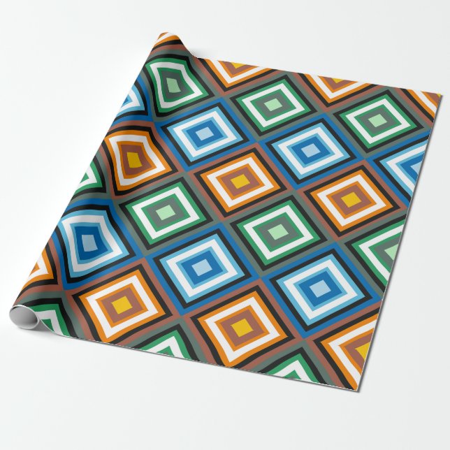 Kraftfullt, variabelt geometriskt Rhombus-korriger Presentpapper (Utrullad)