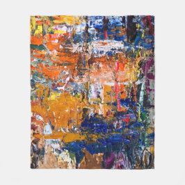 Kraftig abstraktion - Oljefärgschaos på konstnärer Fleecefilt