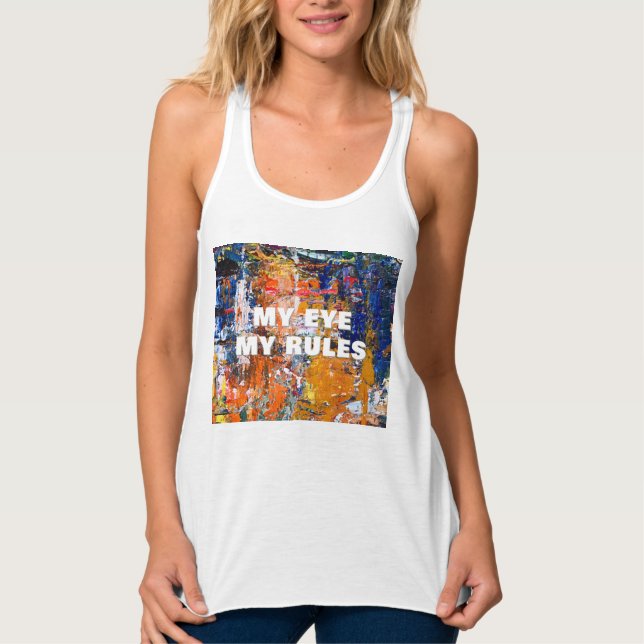 Kraftig abstraktion - Oljefärgschaos på konstnärer Linne Med Racerback (Framsida)