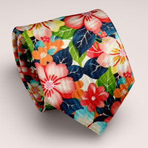Kraftig, anpassningsbar, tropisk Blommigt Slips