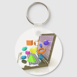 Kraftig bärbar dator Keychain Nyckelring