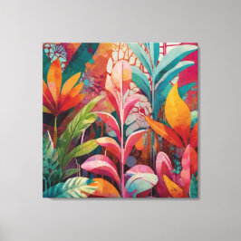 Kraftig Blommigt Akrylväggkonst - Rik, färgstark Canvastryck