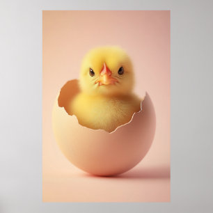 Kraftig Chick i Eggshell Poster