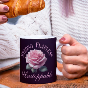 Kraftig, felfri, ostoppbar & Rosa ros T-Shirt Kaffemugg