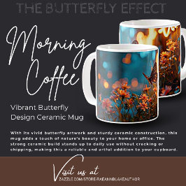 Kraftig fjärildesign Ceramic Mugg