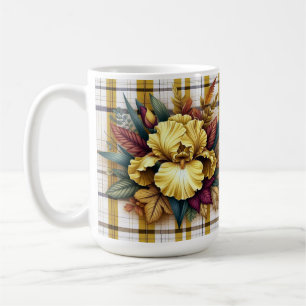 Kraftig Gult blomma med Höst löv Kaffemugg
