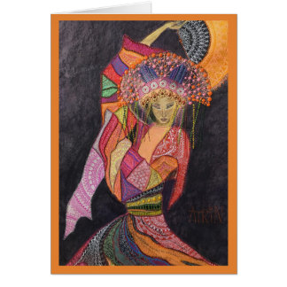 kraftig njutning hälsningskort