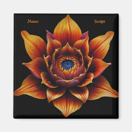 Kraftig Orange Blomhuvud Växt botaniskt konst Magnet