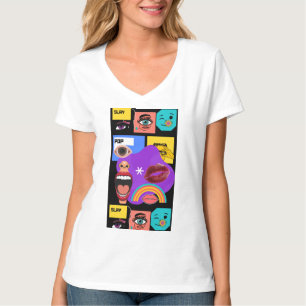 Kraftig Pop Art-explosion Retroseriestil T Shirt