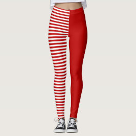 Kraftig röd och vit randig mönster Modern minimali Leggings