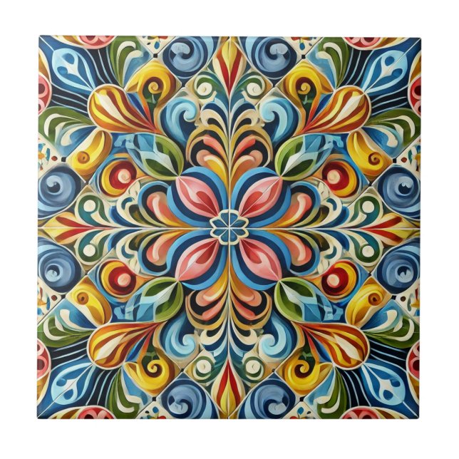 Kraftig symmetrisk maximalism kakelplatta (Framsidan)
