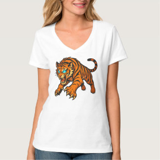 Kraftig tiger med lowing Ögon Graphic T-Shirt