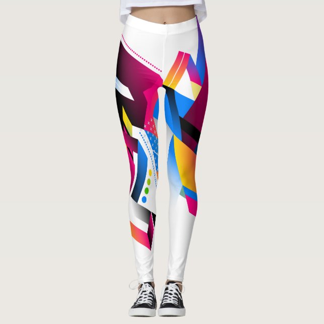 Kraftiga Geometriska abstrakta utformningslagar av Leggings (Framsida)