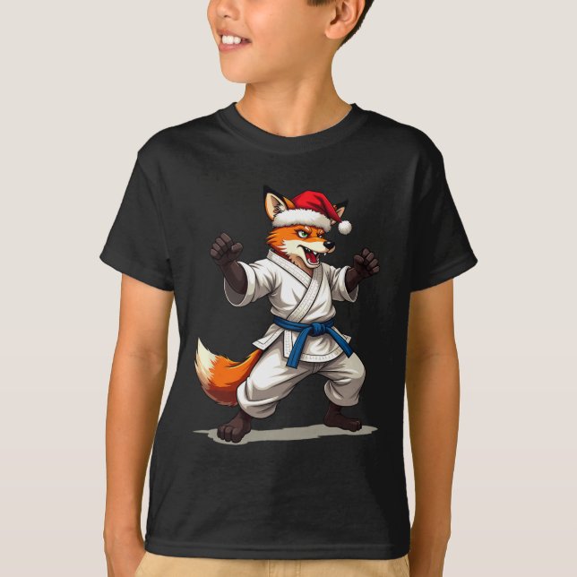 Kraftigt djurfoder i Karate - enhetlig för jul H T Shirt (Framsida)