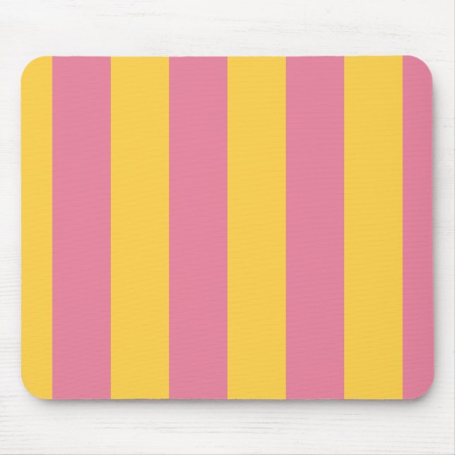 Kraftigt Lodrät för Rosa och Gult, stripe Mönster Musmatta (Framsidan)