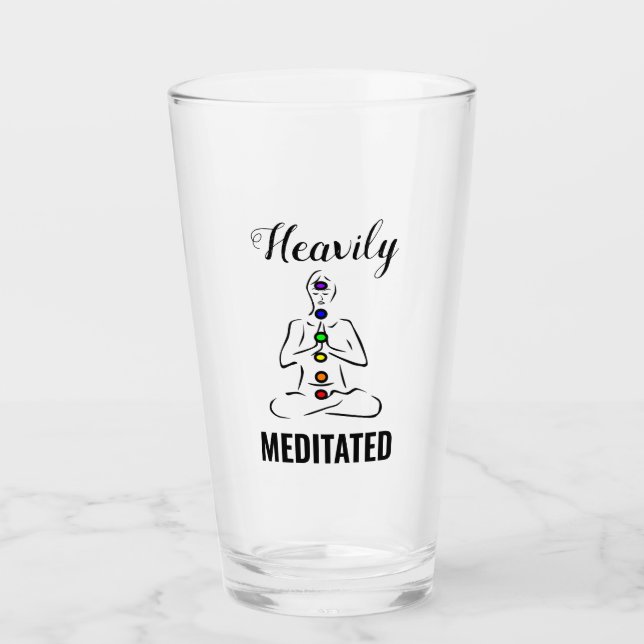 Kraftigt mediterad chakra Meditation Glass Tumbler Glaskopp (Framsida)