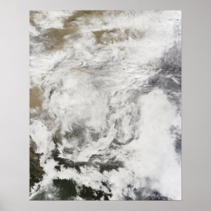 Kraftigt snöfall i China Poster