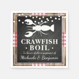 Kräftkok Lobster Rustik Trä Förlovningsfest Pappersservett